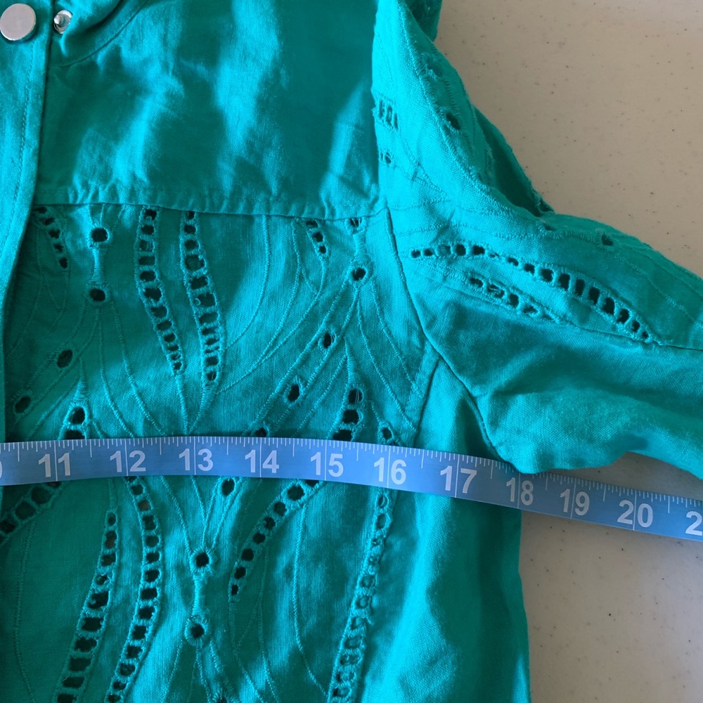 Chicos Eyelet Linen Jacket - Picture 12 of 15
